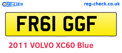FR61GGF are the vehicle registration plates.