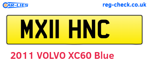 MX11HNC are the vehicle registration plates.
