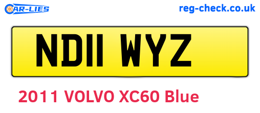ND11WYZ are the vehicle registration plates.
