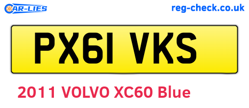 PX61VKS are the vehicle registration plates.