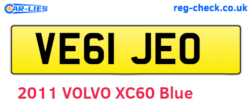 VE61JEO are the vehicle registration plates.