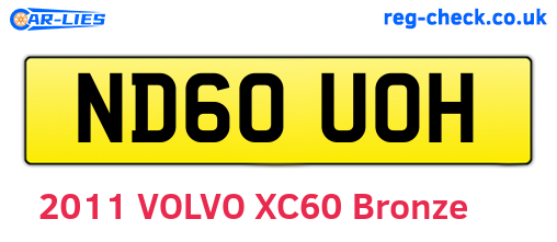 ND60UOH are the vehicle registration plates.