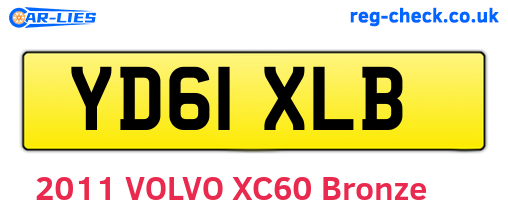 YD61XLB are the vehicle registration plates.
