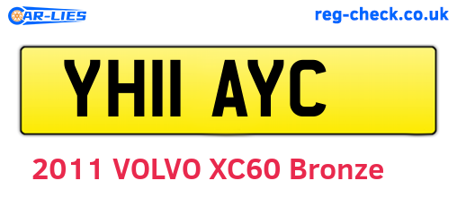 YH11AYC are the vehicle registration plates.