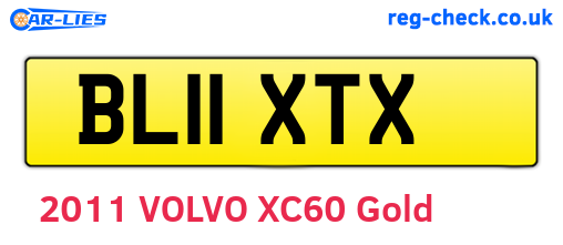 BL11XTX are the vehicle registration plates.