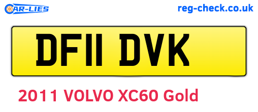 DF11DVK are the vehicle registration plates.