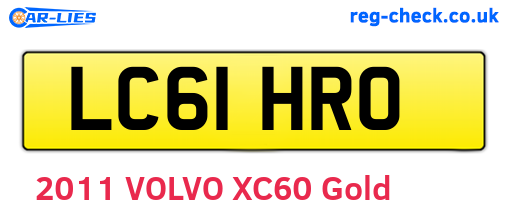 LC61HRO are the vehicle registration plates.