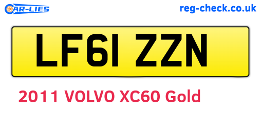 LF61ZZN are the vehicle registration plates.