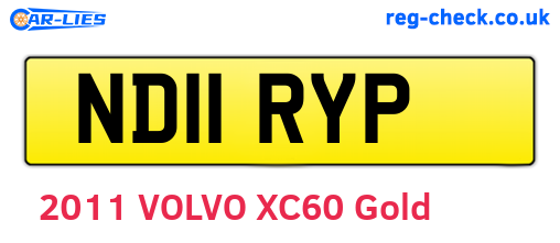 ND11RYP are the vehicle registration plates.