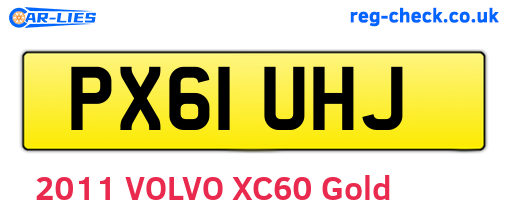 PX61UHJ are the vehicle registration plates.