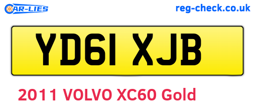 YD61XJB are the vehicle registration plates.