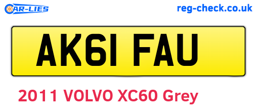 AK61FAU are the vehicle registration plates.