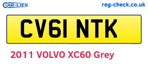 CV61NTK are the vehicle registration plates.