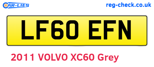 LF60EFN are the vehicle registration plates.