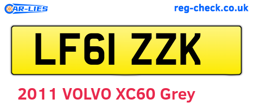 LF61ZZK are the vehicle registration plates.