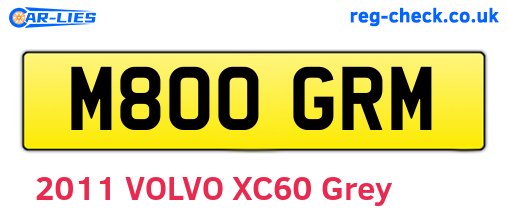 M800GRM are the vehicle registration plates.