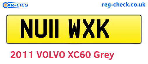 NU11WXK are the vehicle registration plates.