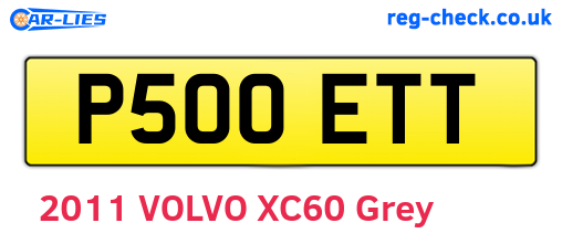 P500ETT are the vehicle registration plates.