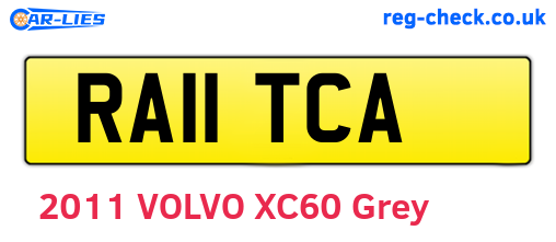 RA11TCA are the vehicle registration plates.