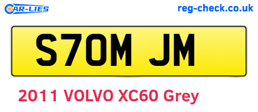 S70MJM are the vehicle registration plates.
