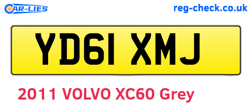 YD61XMJ are the vehicle registration plates.