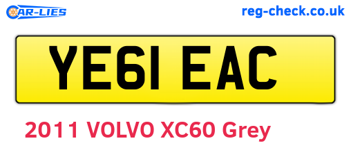 YE61EAC are the vehicle registration plates.