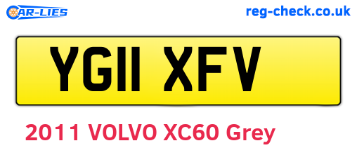 YG11XFV are the vehicle registration plates.