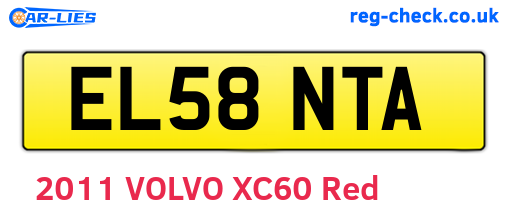 EL58NTA are the vehicle registration plates.
