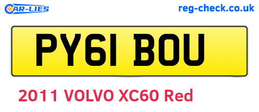 PY61BOU are the vehicle registration plates.
