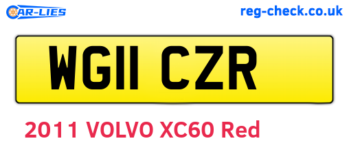 WG11CZR are the vehicle registration plates.