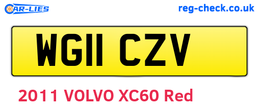 WG11CZV are the vehicle registration plates.