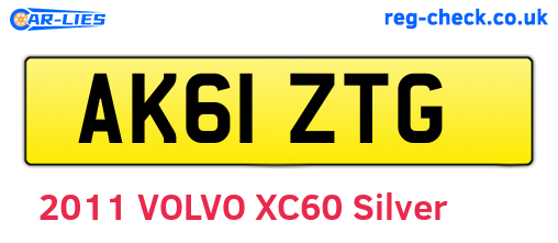AK61ZTG are the vehicle registration plates.