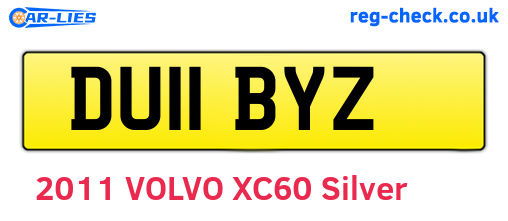 DU11BYZ are the vehicle registration plates.