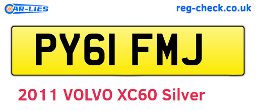 PY61FMJ are the vehicle registration plates.