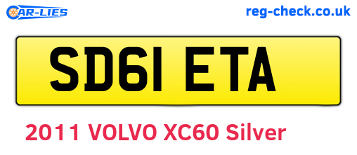 SD61ETA are the vehicle registration plates.
