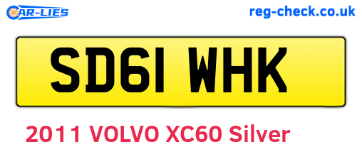 SD61WHK are the vehicle registration plates.