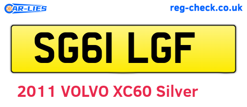 SG61LGF are the vehicle registration plates.