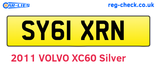SY61XRN are the vehicle registration plates.