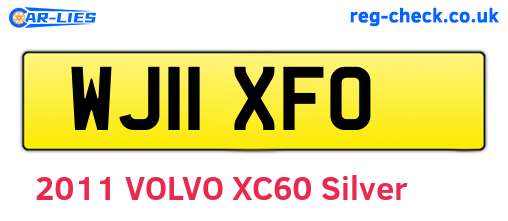 WJ11XFO are the vehicle registration plates.