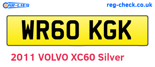 WR60KGK are the vehicle registration plates.