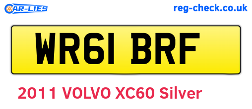 WR61BRF are the vehicle registration plates.