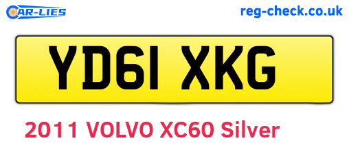 YD61XKG are the vehicle registration plates.