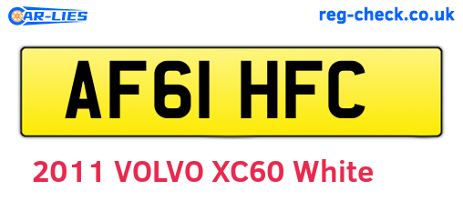 AF61HFC are the vehicle registration plates.