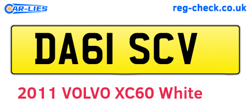 DA61SCV are the vehicle registration plates.