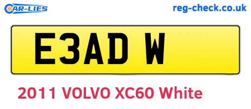 E3ADW are the vehicle registration plates.