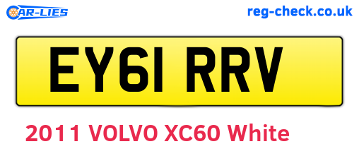 EY61RRV are the vehicle registration plates.