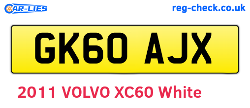 GK60AJX are the vehicle registration plates.