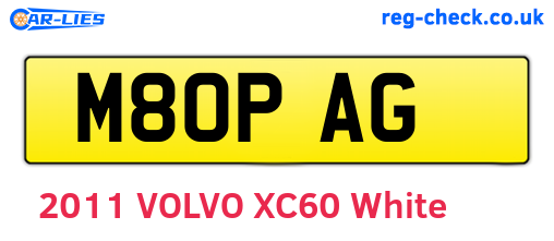 M80PAG are the vehicle registration plates.
