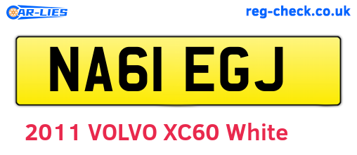 NA61EGJ are the vehicle registration plates.