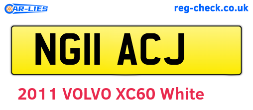 NG11ACJ are the vehicle registration plates.